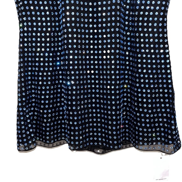 16ARLINGTON Luna Dress US 10 UK 14 Crystal Blue Black Mini Tunic Cocktail NWT - Picture 8 of 15